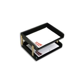 Dacasso Two Side Load Letter Trays With Gold Posts