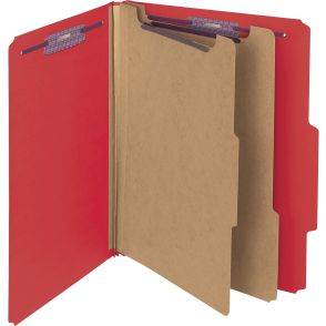 Smead Premium Pressboard Classification Folders with SafeSHIELD Coated Fastener Technology