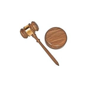 Advantus Gavel Set with Sound Block and Brass Band