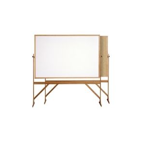 Ghent Reversible Cork Bulletin Board/Whiteboard with Wood Frame