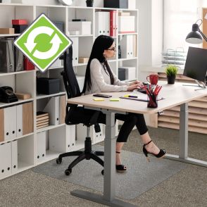 Ecotex Enhanced Polymer Rectangular Chair Mat for Carpets up to 3/8" - 30" x 48"