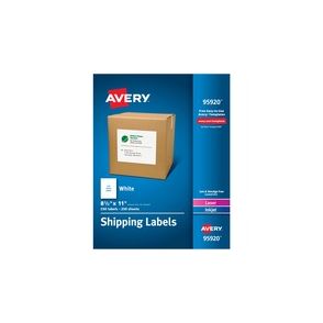 Avery Shipping Address Labels, 250 Labels, Full Sheet Labels, Permanent (95920)
