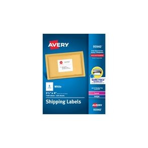 Avery Shipping Labels, Sure Feed, 3-1/3" x 4" , 1,500 Labels (95940)