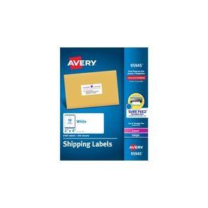 Avery Shipping Labels, Sure Feed, 2"x4" , 2500 Glossy Labels (95945)