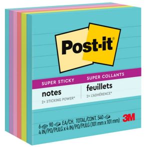 Post-it Super Sticky Lined Notes - Supernova Neons Color Collection