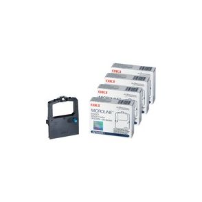 Oki Dot Matrix Ribbon Cartridge - Black - 4 / Bundle