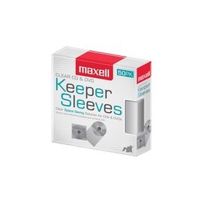 Maxell CD/DVD Keeper Sleeves - Clear (50 Pack)