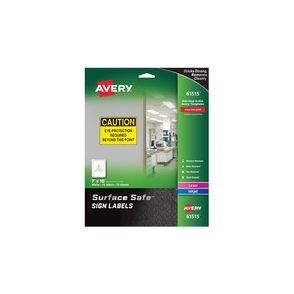Avery 7"x10" Removable Label Safety Signs