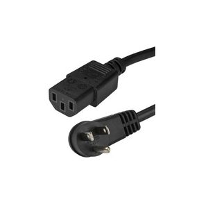StarTech.com 6ft (2m) Computer Power Cord, Right Angle NEMA 5-15P to C13, 10A 125V, 18AWG, Replacement AC Power Cord, Monitor Power Cable