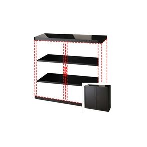 Paperflow easyOffice 41" Black Storage Cabinet Top, Back, Base and Shelves