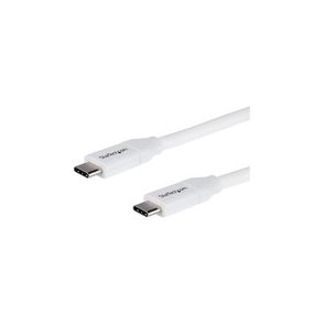 StarTech.com 2m 6 ft USB C to USB C Cable w/ 5A PD - M/M - White - USB 2.0 - USB-IF Certified - USB Type C Cable - USB C Charging Cable - USB C PD Cable