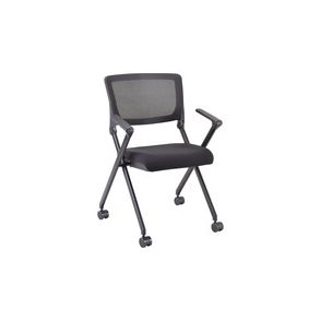 Lorell Mobile Mesh Back Nesting Chairs with Arms