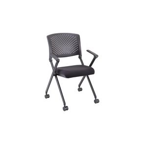 Lorell Upholstered Foldable Nesting Chairs with Arms