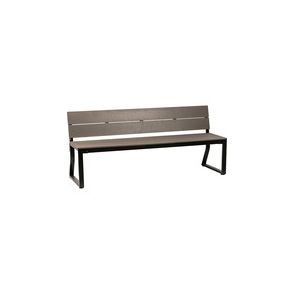 Lorell Faux Wood Outdoor Bench With Backrest