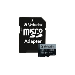 Verbatim Pro II Plus 64 GB Class 10/UHS-II (U3) microSDXC - 1 Pack