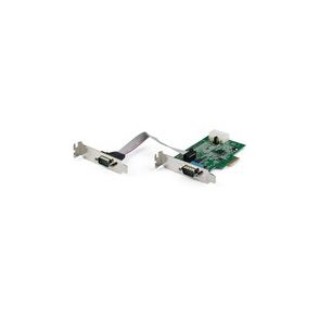StarTech.com 2-port PCI Express RS232 Serial Adapter Card - PCIe Serial DB9 Controller Card 16950 UART - Low Profile - Windows and Linux