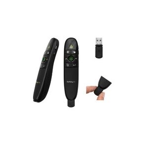 StarTech.com Wireless Presentation Remote with Green Laser Pointer - 90 ft. (27 m) - USB Presentation Clicker for Mac and Windows - Batteries Included - Wireless Slideshow and Volume Controls