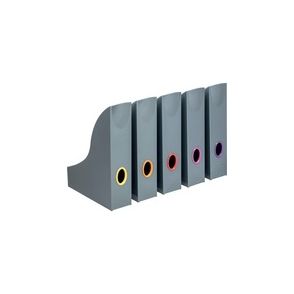 DURABLE VARICOLOR Magazine Rack Set, Gray/Multicolor - 5 pack