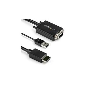 StarTech.com 6ft VGA to HDMI Converter Cable with USB Audio Support - 1080p Analog to Digital Video Adapter Cable - Male VGA to Male HDMI