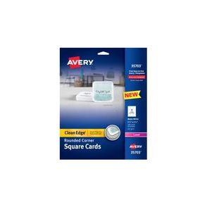 Avery Clean Edge Square Cards, Rounded Corners, 2.5" x 2.5" (35703)
