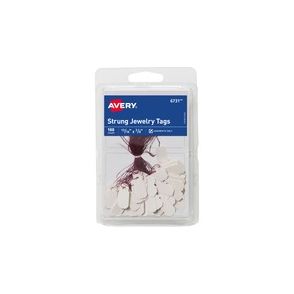 Avery Jewelry Tags, Strung, 13/16" x 3/8" , 100 Tags (6731)