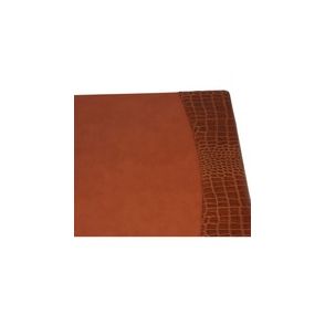 Protacini Cognac Brown Italian Patent Leather 34" x 20" Side-Rail Desk Pad