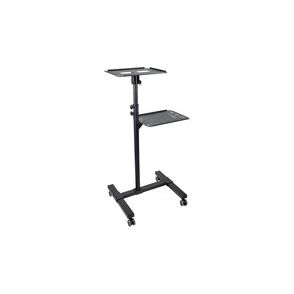 StarTech.com Mobile Projector and Laptop Stand/Cart, Heavy Duty Portable Projector Stand/Presentation Cart (22lb/shelf), Height Adjustable