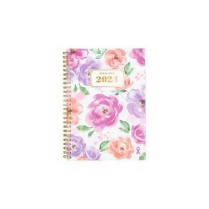 At-A-Glance BADGE City of Hope 2024 Weekly Monthly Planner, Floral, Small, 5 1/2" x 8 1/2"